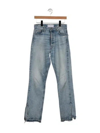 Pre-owned Eb Denim High-rise Straight Leg Jeans In Blue