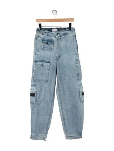 Pre-owned Eb Denim High-rise Straight Leg Jeans In Blue