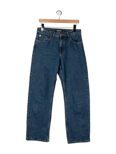 Pre-owned Eb Denim High-rise Straight Leg Jeans In Blue