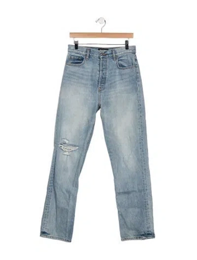 Pre-owned Eb Denim High-rise Straight Leg Jeans In Blue