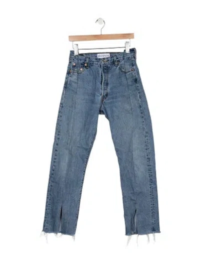 Pre-owned Eb Denim High-rise Straight Leg Jeans In Blue