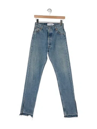 Pre-owned Eb Denim High-rise Straight Leg Jeans In Blue