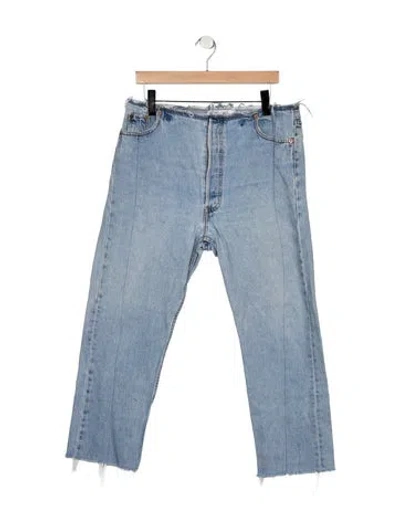 Pre-owned Eb Denim High-rise Straight Leg Jeans In Blue