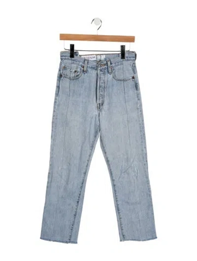 Pre-owned Eb Denim High-rise Straight Leg Jeans In Blue