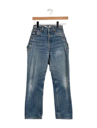 Pre-owned Eb Denim High-rise Straight Leg Jeans In Blue