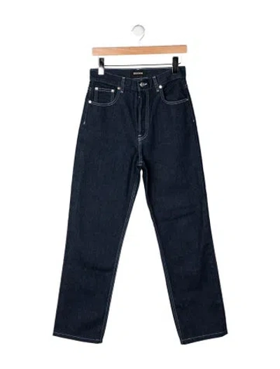 Pre-owned Eb Denim High-rise Straight Leg Jeans In Blue