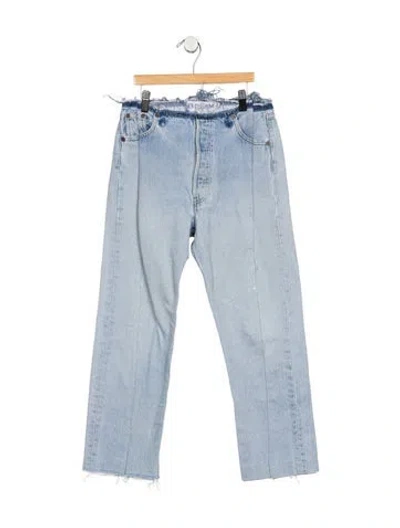 Pre-owned Eb Denim High-rise Straight Leg Jeans In Blue