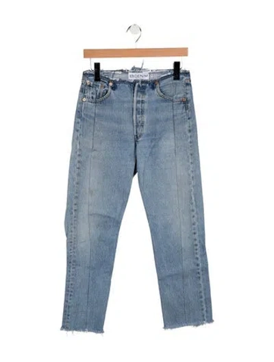 Pre-owned Eb Denim High-rise Straight Leg Jeans In Blue