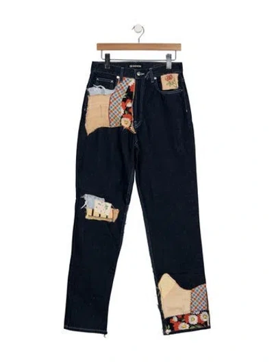 Pre-owned Eb Denim High-rise Straight Leg Jeans In Blue