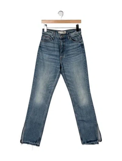 Pre-owned Eb Denim High-rise Straight Leg Jeans In Blue