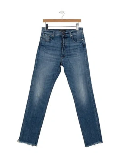 Pre-owned Eb Denim High-rise Straight Leg Jeans In Blue
