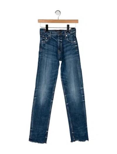 Pre-owned Eb Denim High-rise Straight Leg Jeans In Blue