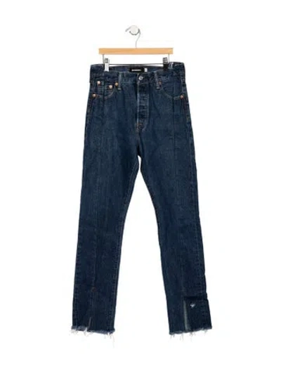 Pre-owned Eb Denim High-rise Straight Leg Jeans In Blue