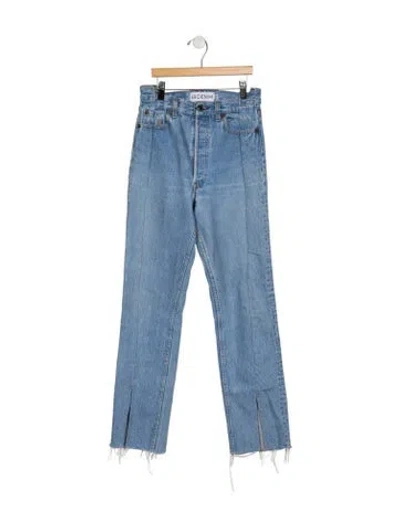 Pre-owned Eb Denim High-rise Straight Leg Jeans In Blue