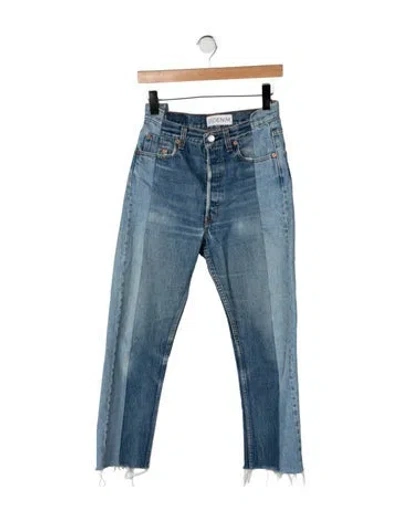 Pre-owned Eb Denim High-rise Straight Leg Jeans In Blue