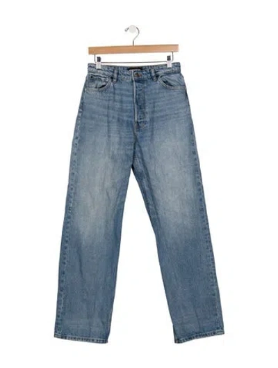 Pre-owned Eb Denim High-rise Straight Leg Jeans In Blue