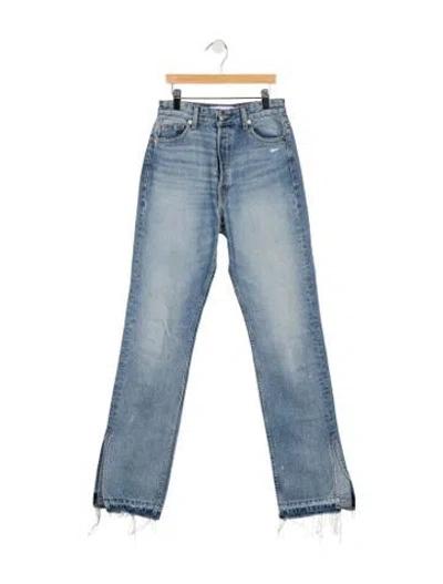 Pre-owned Eb Denim High-rise Straight Leg Jeans In Blue