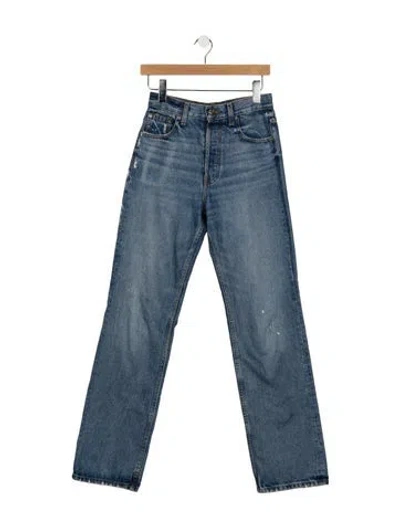 Pre-owned Eb Denim High-rise Straight Leg Jeans In Blue