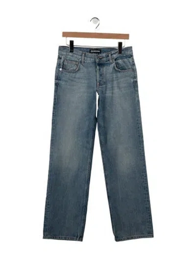 Pre-owned Eb Denim High-rise Straight Leg Jeans In Blue