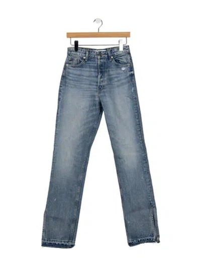 Pre-owned Eb Denim High-rise Straight Leg Jeans In Blue