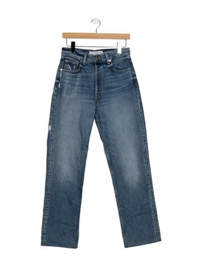 Pre-owned Eb Denim High-rise Straight Leg Jeans In Blue