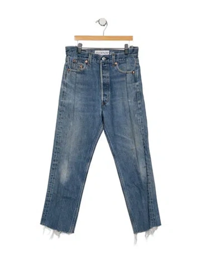 Pre-owned Eb Denim High-rise Straight Leg Jeans In Blue