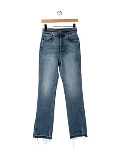 Pre-owned Eb Denim High-rise Straight Leg Jeans In Blue