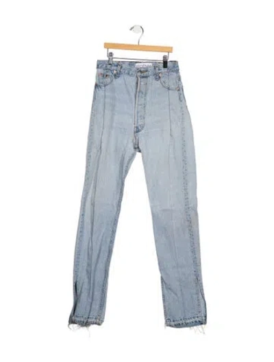 Pre-owned Eb Denim High-rise Straight Leg Jeans In Blue