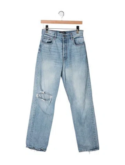 Pre-owned Eb Denim High-rise Straight Leg Jeans In Blue