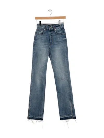 Pre-owned Eb Denim High-rise Straight Leg Jeans In Blue