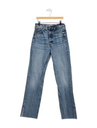 Pre-owned Eb Denim High-rise Straight Leg Jeans In Blue