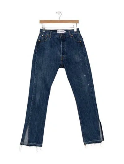 Pre-owned Eb Denim High-rise Straight Leg Jeans In Blue