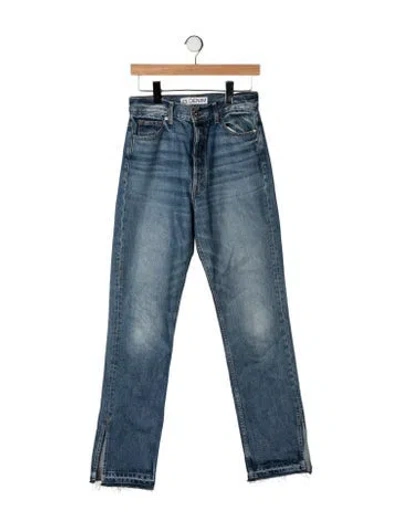 Pre-owned Eb Denim High-rise Straight Leg Jeans In Blue