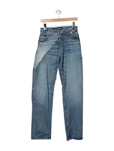 Pre-owned Eb Denim High-rise Straight Leg Jeans In Blue