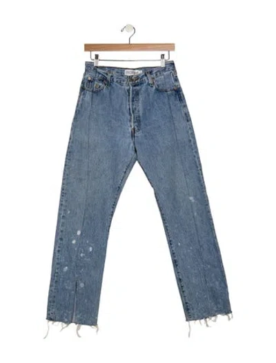 Pre-owned Eb Denim High-rise Straight Leg Jeans In Blue