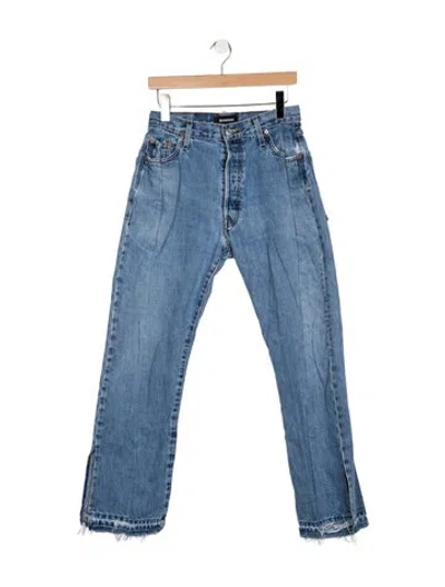 Pre-owned Eb Denim High-rise Straight Leg Jeans In Blue