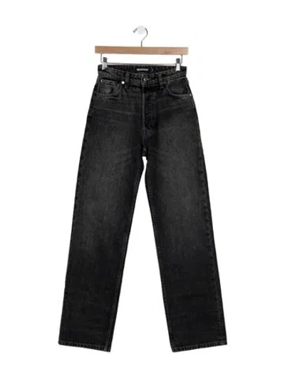 Pre-owned Eb Denim High-rise Straight Leg Jeans In Gray