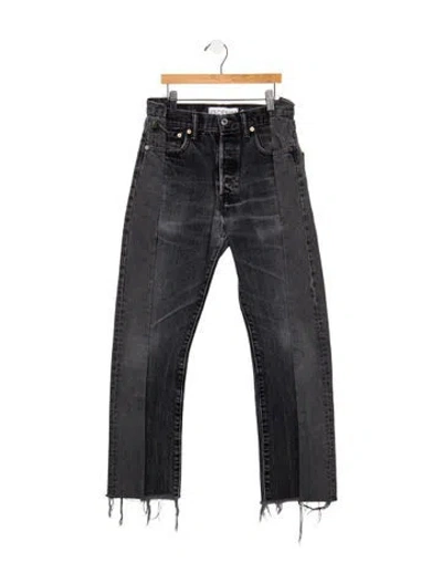 Pre-owned Eb Denim High-rise Straight Leg Jeans In Gray