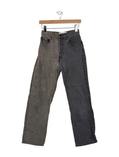 Pre-owned Eb Denim High-rise Straight Leg Jeans In Grey