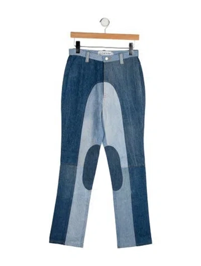 Pre-owned Eb Denim High-rise Straight Leg Jeans W/ Tags In Blue