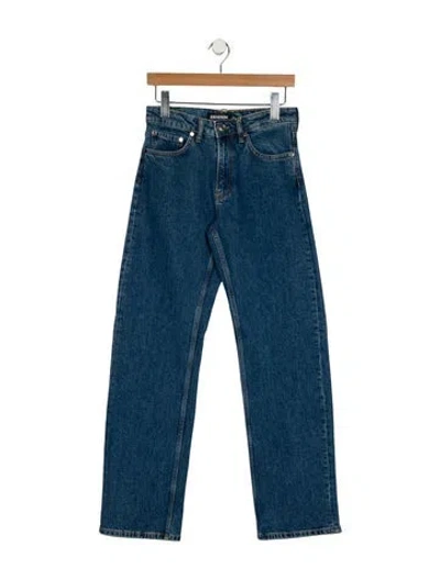 Pre-owned Eb Denim High-rise Straight Leg Jeans W/ Tags In Blue