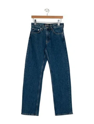 Pre-owned Eb Denim High-rise Straight Leg Jeans W/ Tags In Blue