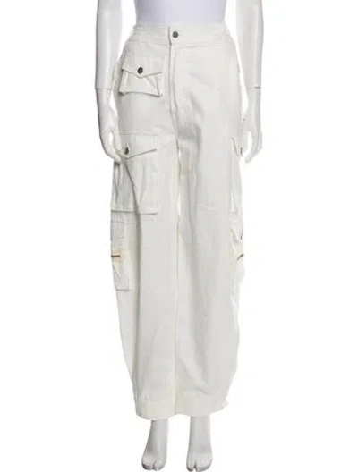 Pre-owned Eb Denim High-rise Straight Leg Jeans In White