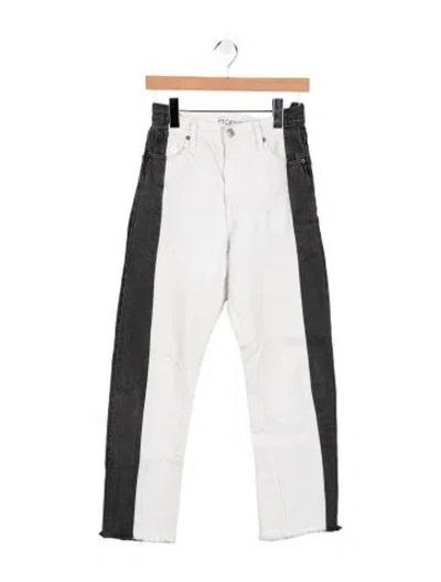 Pre-owned Eb Denim High-rise Straight Leg Jeans In White