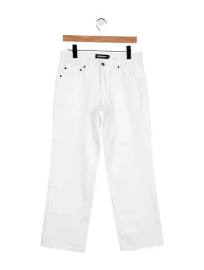 Pre-owned Eb Denim High-rise Straight Leg Jeans In White