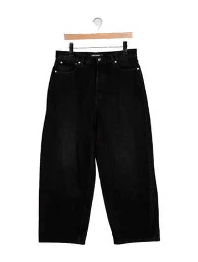 Pre-owned Eb Denim High-rise Wide Leg Jeans In Black