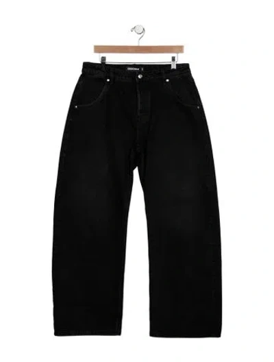 Pre-owned Eb Denim High-rise Wide Leg Jeans In Black