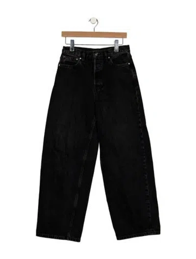 Pre-owned Eb Denim High-rise Wide Leg Jeans In Black