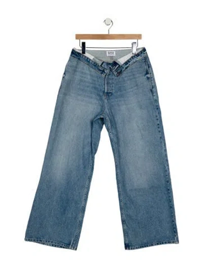 Pre-owned Eb Denim High-rise Wide Leg Jeans In Blue