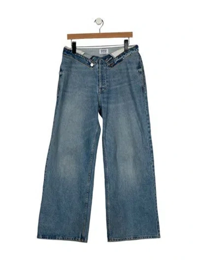 Pre-owned Eb Denim High-rise Wide Leg Jeans In Blue